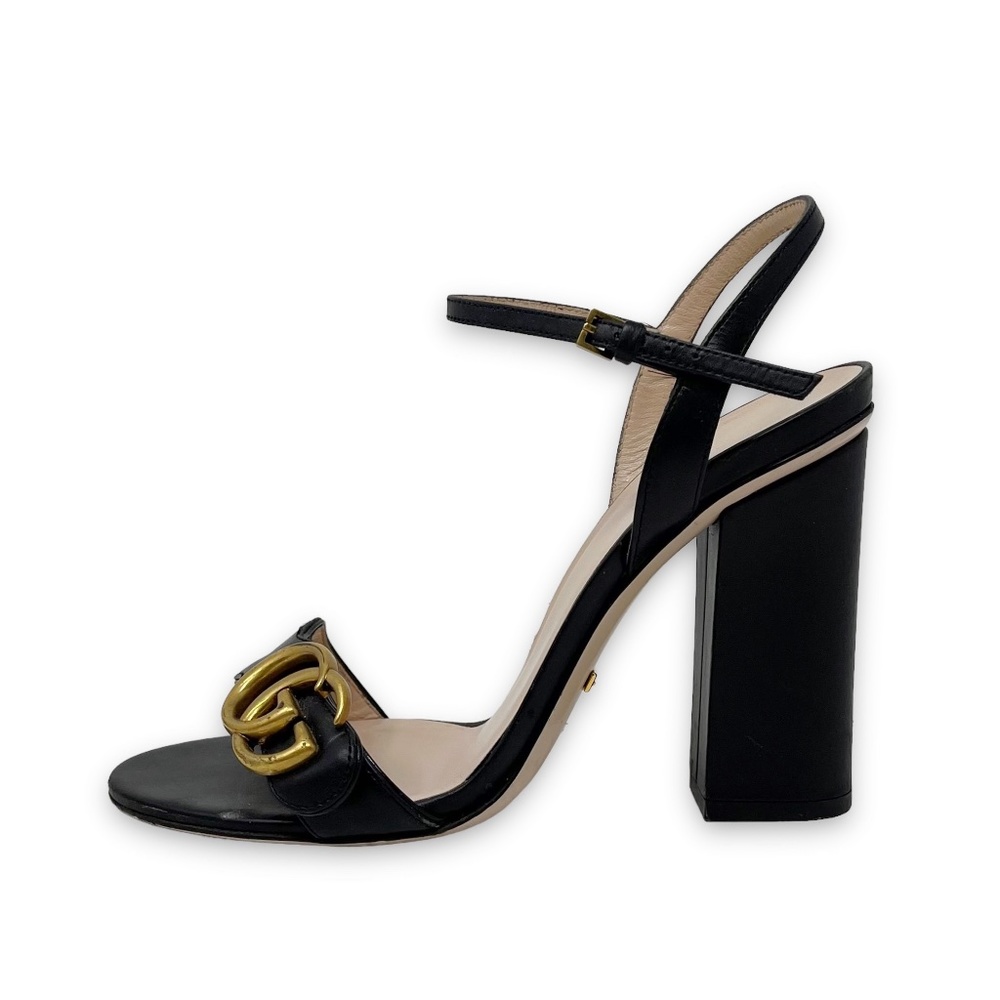 Gucci Marmont Sandals Black 105 mm Size 36.5